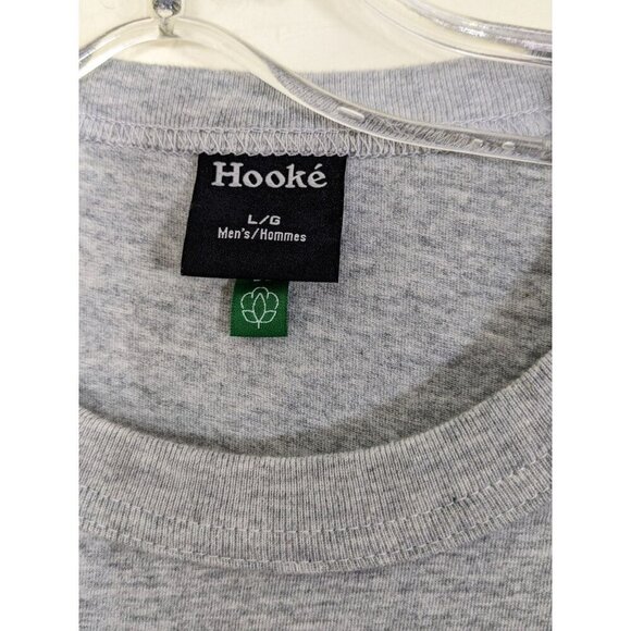 Mens Large Long Sleeve Graphic T Shirt Hooke Mountain Sled Snowmobile Gray - Picture 4 of 5